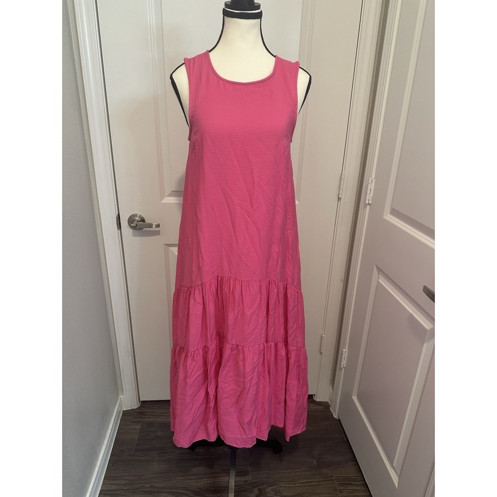 Maeve Anthropologie Marlene Tiered Drop Waist Maxi Dress Pink XS NWT‎ Sleeveless